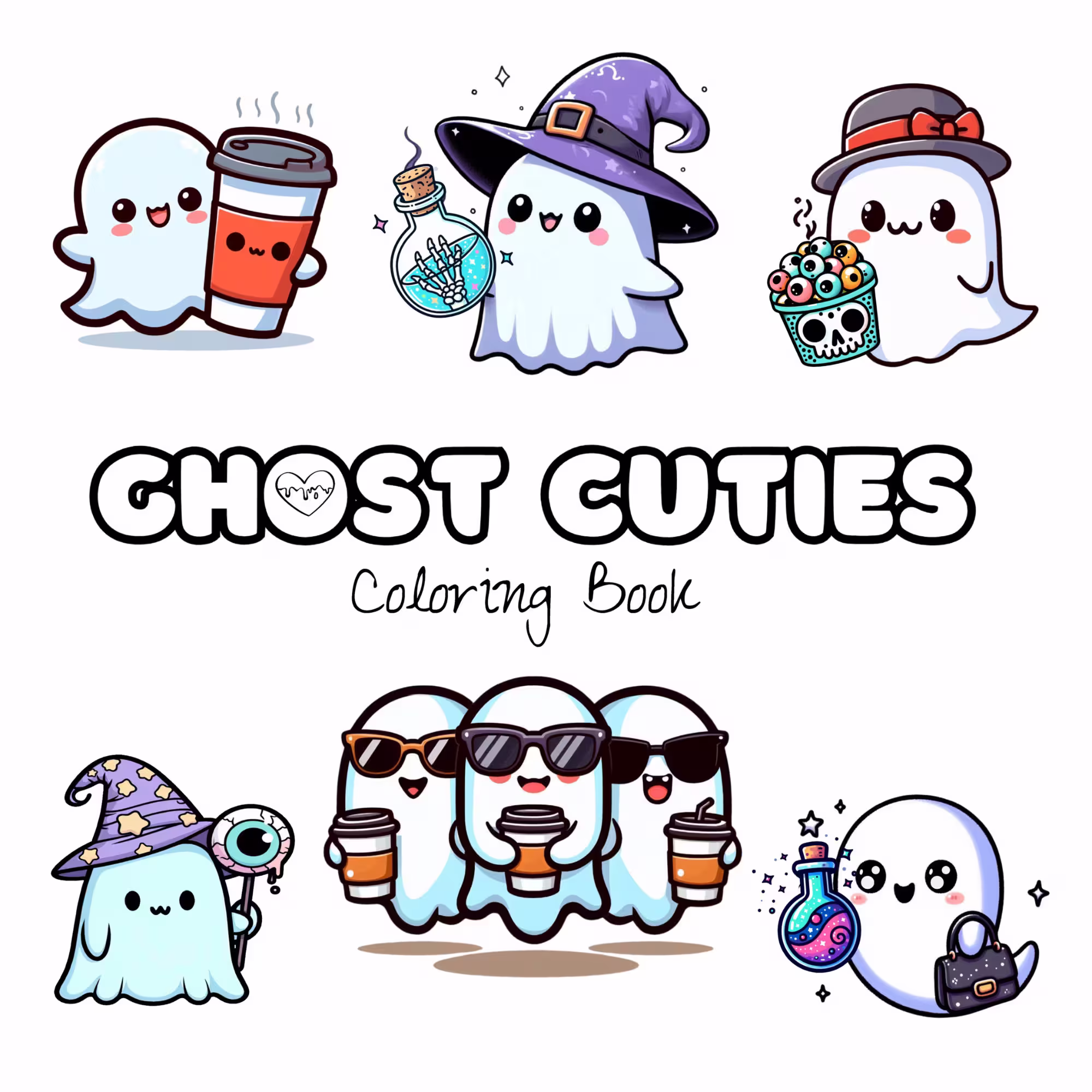 ghost cuties amazon coloring book for kids