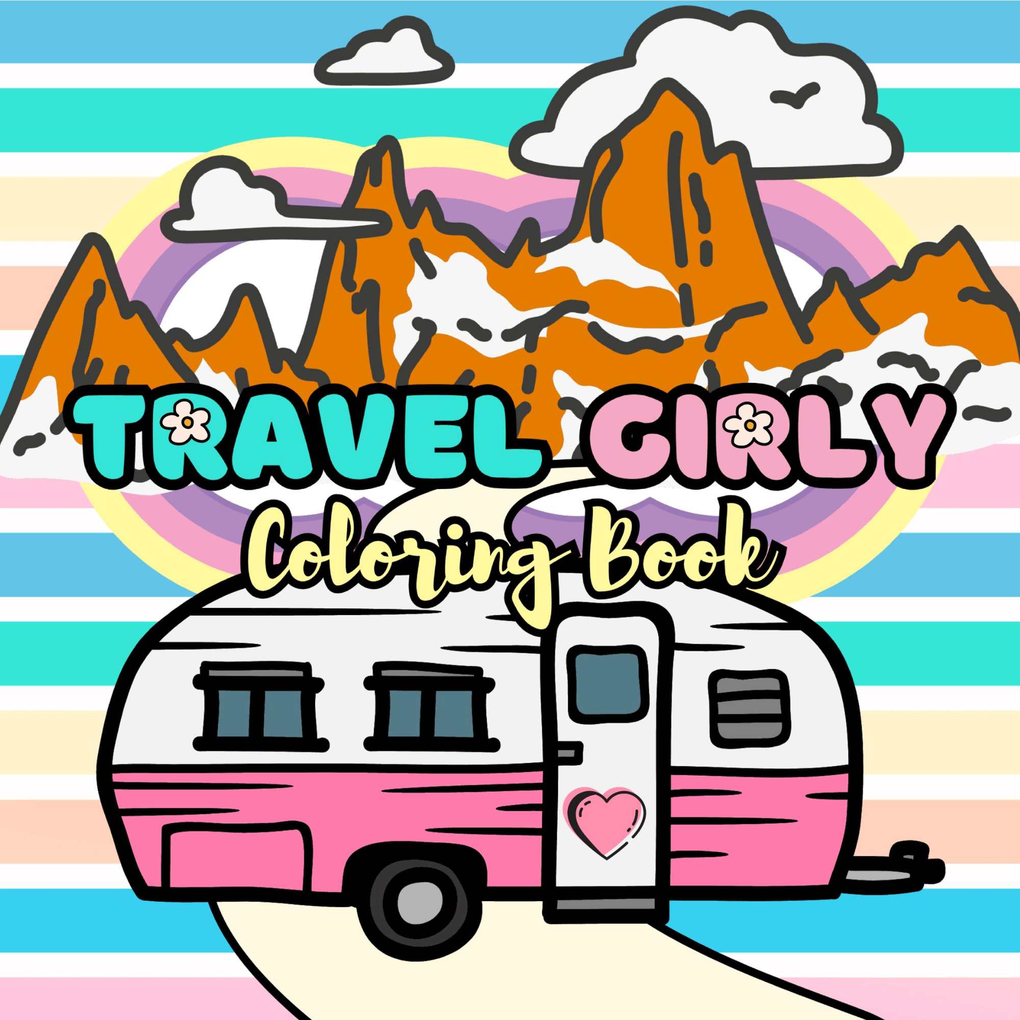 travel girl adventures cute amazon coloring book for tweens and kids and adults