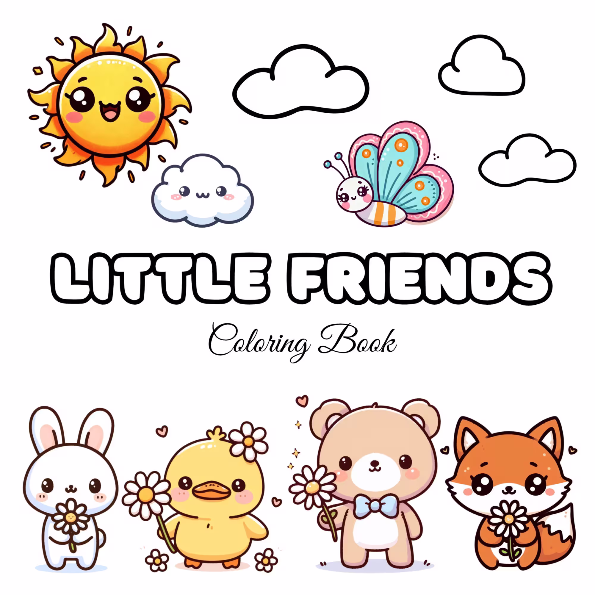 little friends cute adventures coloring book for tweens and kids and adults