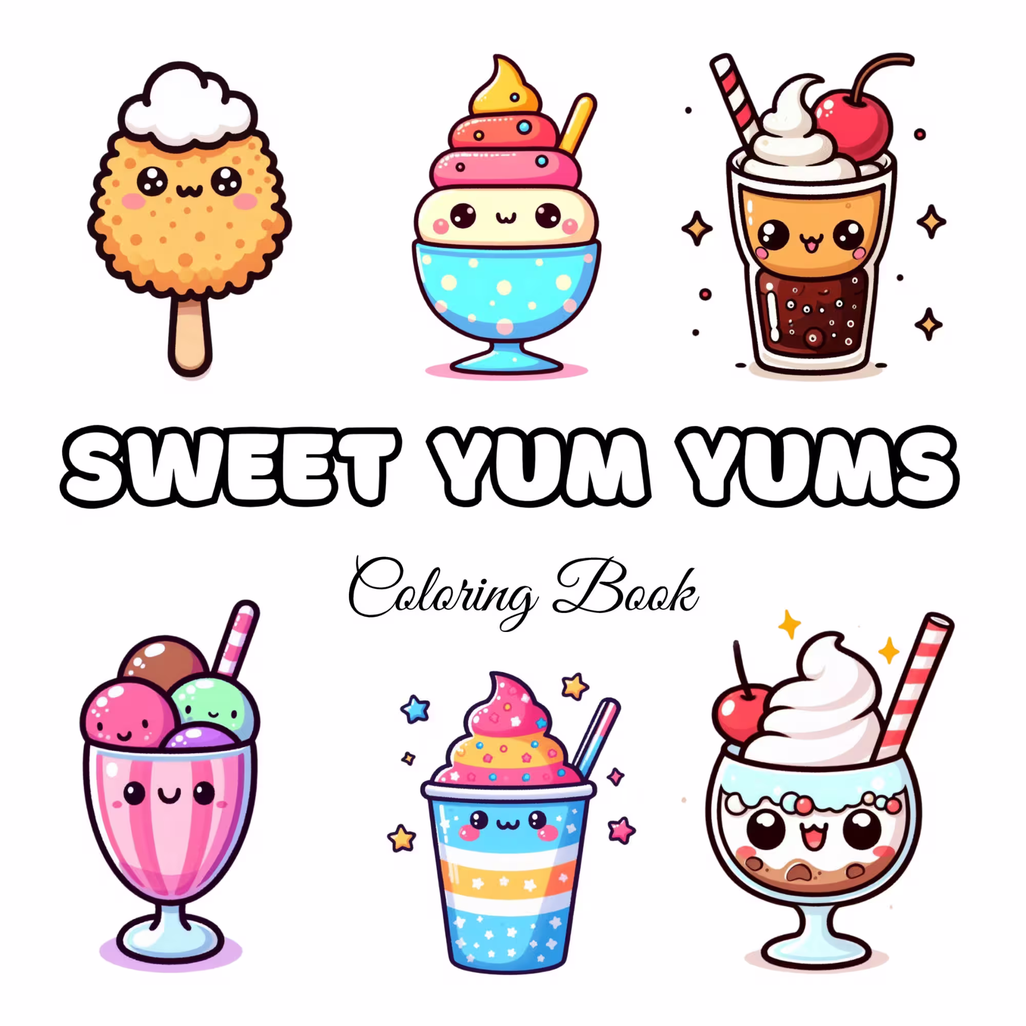  cute sweet food and desserts adventures coloring book for tweens and kids and adults